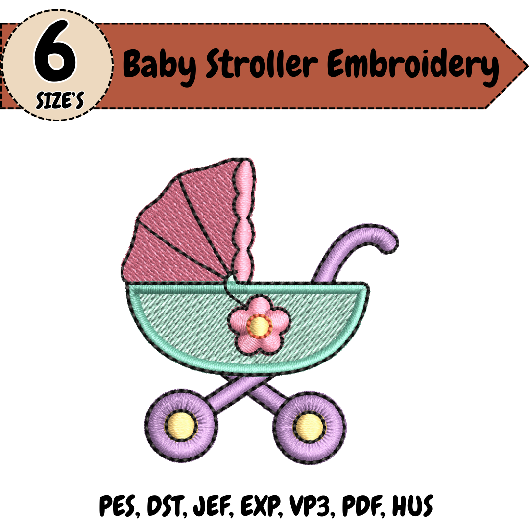 Baby Stroller Machine Embroidery Design