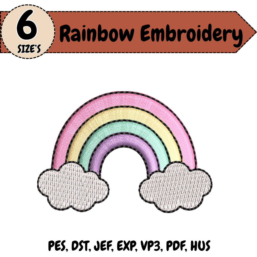Rainbow Machine Embroidery Design