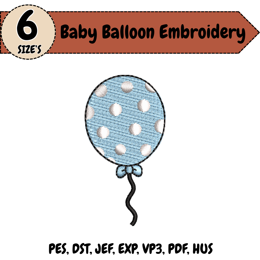 .Baby Balloon Machine Embroidery Design
