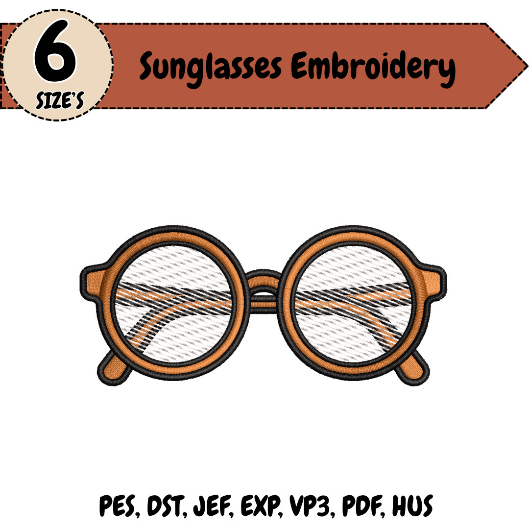 Sunglasses Machine Embroidery Design