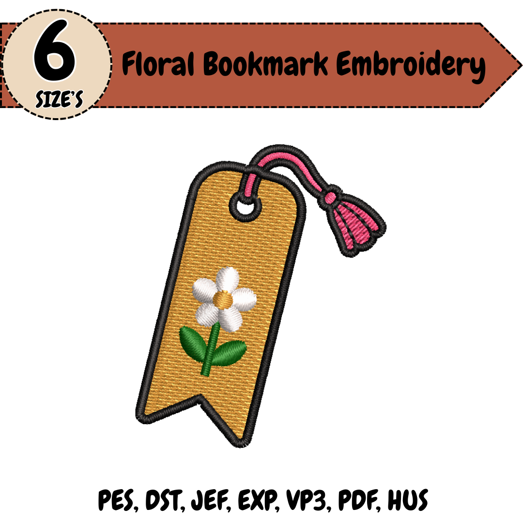 Floral Bookmark Machine Embroidery Design