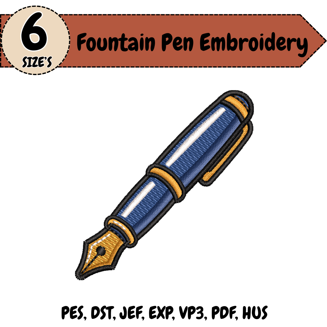 Fountain Pen Machine Embroidery Design
