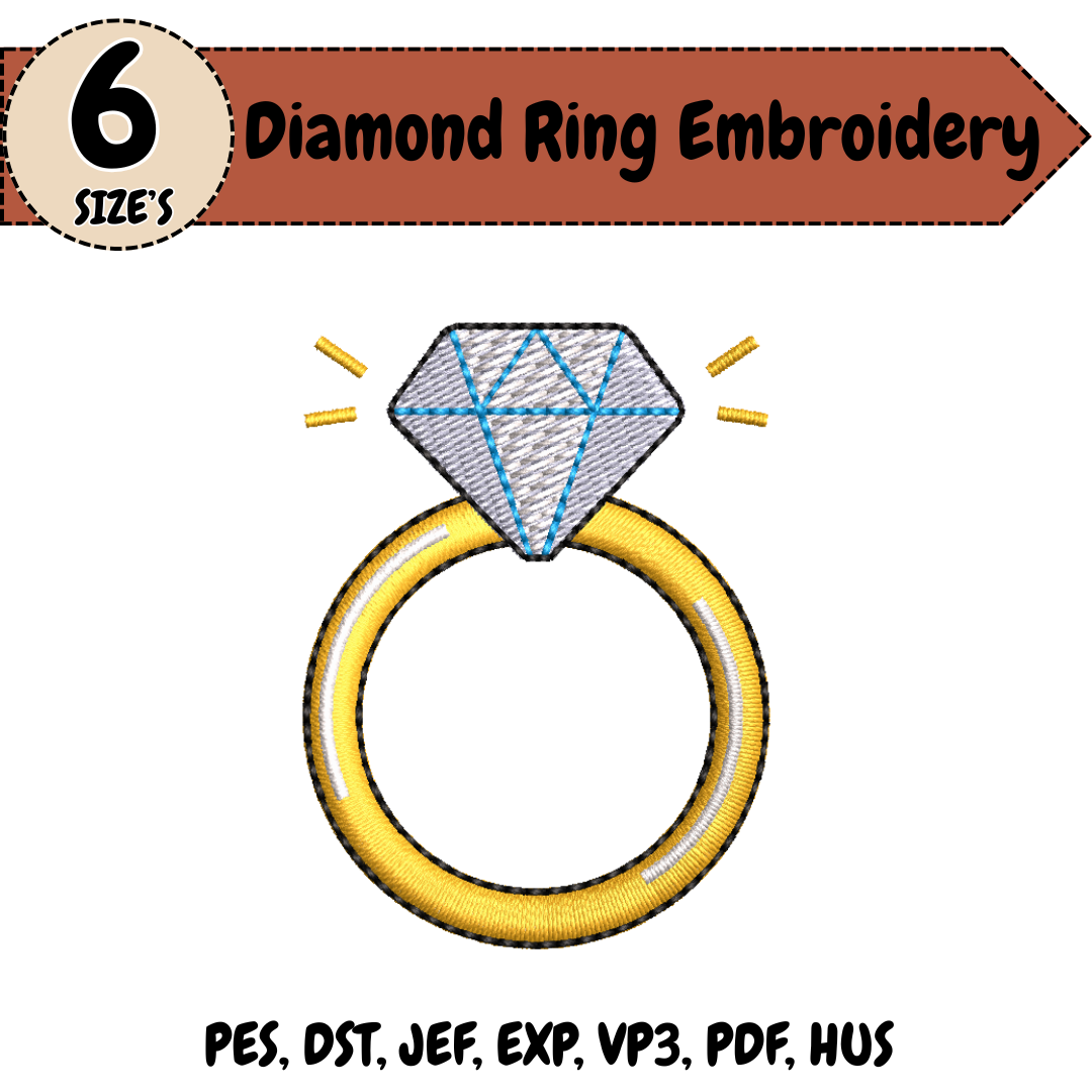 Diamond Ring Machine Embroidery Design