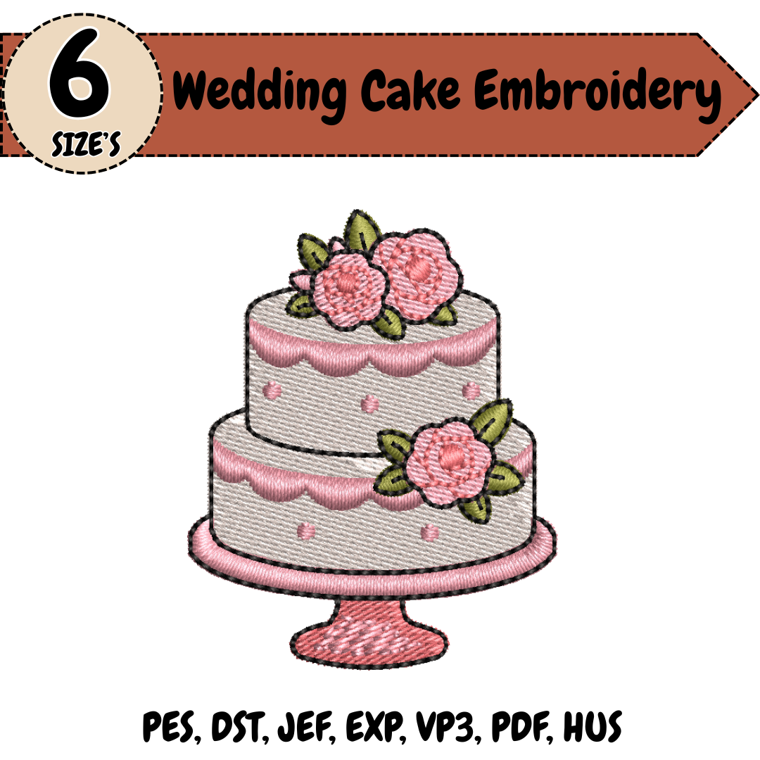 Wedding Cake Machine Embroidery Design