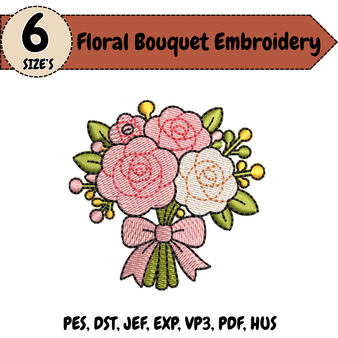 Floral Bouquet Machine Embroidery Design