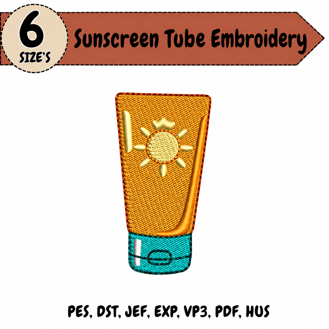 Tropical Surfboard Embroidery Design – 6 Sizes